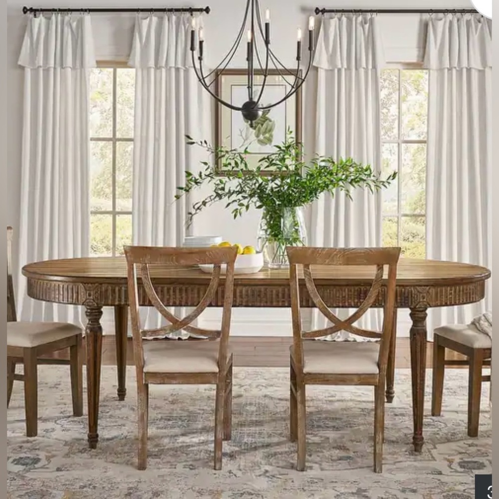 Mercantile Drop Cloth Light Filtering Ring Top Tab Farmhouse Curtain Panels - Picture 4 of 8